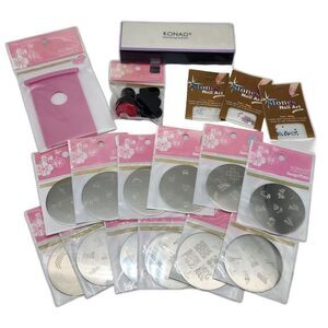 KONAD Stamping Nail Art Tool Set with 12 Metal Plates and Accessories